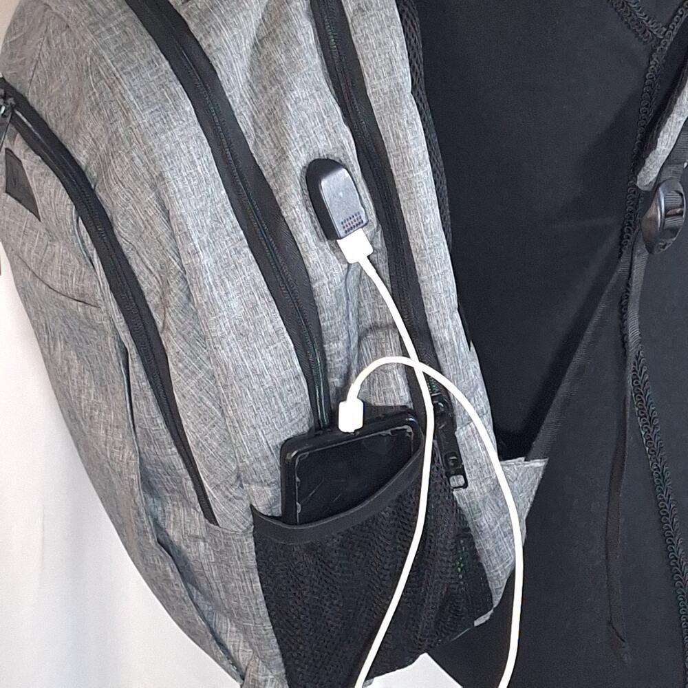 MATEIN Grey Laptop Backpack 15.6” USB Charging Anti-theft Water-Resistant Travel - Picture 4 of 16